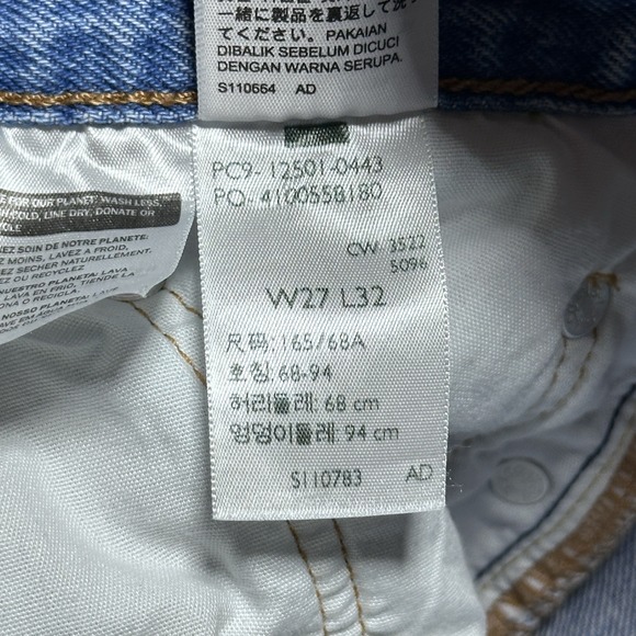 Levi's 501 Premium Jeans Womens 27x32 Distressed Repaired Button Fly Classic - Picture 9 of 16